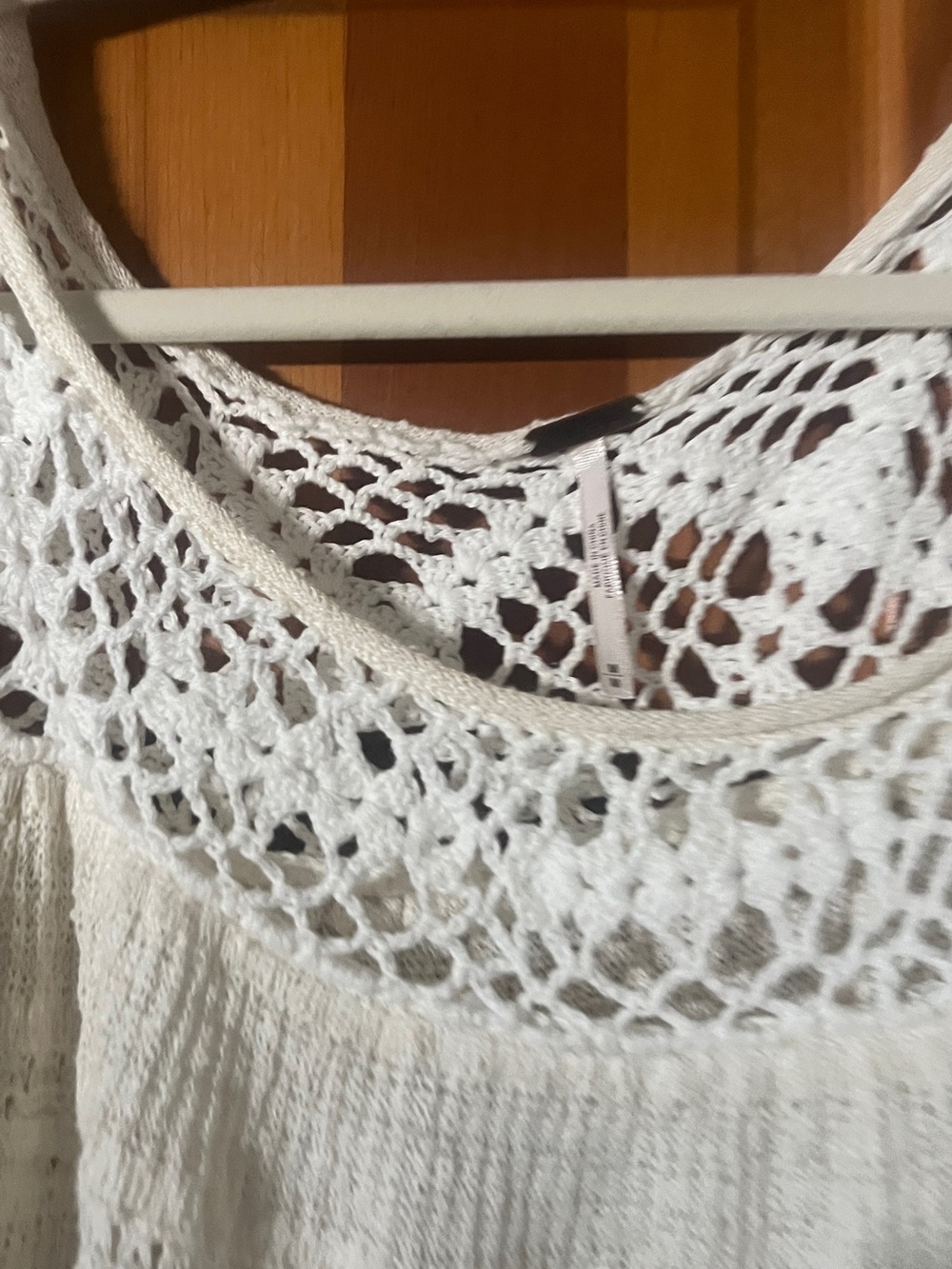 Free People White Crocheted Off-the-Shoulder Sweater